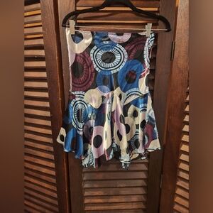 Byer California Asymmetrical Skirt with Blue and Purple Circles